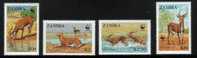 WWF 0057 1987 ZAMBIA BLACK LECHWE SET OF 4 NHM - Altri & Non Classificati