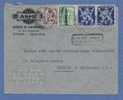 683(x2)+714+ 726 Op Luchtpost Brief Met Cirkelstempel ANTWERPEN  Op 26/10/47 + Stempel IN DE BUS GEVONDEN Naar U.S.A. - Cartas & Documentos
