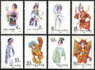 1984 CHINA T87 FEMALE FIGURE IN PEKING OPERA 8V STAMP - Ongebruikt