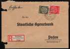 GERMANY 3RD REICH 1942 WW2 REGISTERED LETTER FROM HAIDEBURG TO POSEN POSNAN POLAND HAIDEBURG SCHILDBERG (WARTHELAND) CDS - General Government