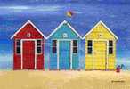 MARTIN WISCOMBE - Photographie D´un Tableau THREE BEACH HUTS - Objets