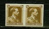 BELGIQUE Nº 427 Paire ** Non Dentele - 1934-1935 Leopold III.