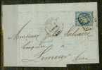 FRANCE Nº 46  Obl. S/ Lettre Entiere Bleu Terne - 1870 Emission De Bordeaux