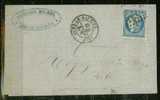 FRANCE Nº 46  Obl. S/ Lettre Entiere - 1870 Uitgave Van Bordeaux