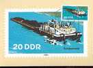 ALLEMAGNE DDR CARTE MAXIMUM NUM.YVERT 2307 BATEAUX FLUVIAUX - Cartas Máxima