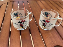 Lot De 2 Chopes Mickey Et Minnie - Neuves - En Verre - Ref A112 - Verres