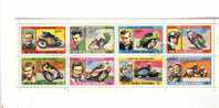 SPORTS THEME MOTO  1 BLOC DE 8 TIMBRES DE LA GUINEE - Moto