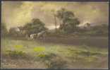 Rural Scene - Men With Horse Plow - Artist Signed Elmer Keene - Cultivation