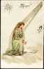 Lady At Prayer - Artist Signed Mailick - Gold Embossed - Mailick, Alfred