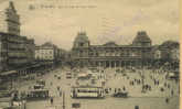 BRUXELLES : Gare Du Nord Et Place Rogier (Très Belle Carte Animée) - Schienenverkehr - Bahnhöfe