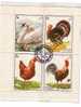 SUPERBE BLOC DE SHARJAH ( 4 TIMBRES ) SUR LE THEME "ANIMAUX  DE LA FERME COQ /POULE/ DINDONOIE OU CYGNE  "  LOT6 1972 - Hoftiere