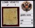 Lombardo Veneto - Sassone N.1 - Cat. 250€ - Lombardy-Venetia