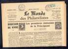 MONACO - TIMBRE POUR CARTES POSTALES SUR JOURNAL D'EXPOSITION 1952! - Marcophilie