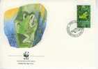 W0246 Grenouille Rainette Verte Liechtenstein 1989 FDC Premier Jour WWF - Frösche