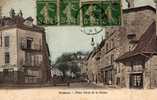 38 VOIRON Place Porte De La Buisse, Animée, Commerces, Colorisée, Ed AL, 1920 - Voiron