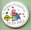 Button, Badge 14: Carnaval. Clown. Saxofoon, Saxophone - Administrations