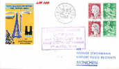 Lot 199: 1ère Liaison Lufthansa Par Viscount 814 De Paris-Stuttgart-Munich Du 01.04.62 Avec Cachet Arrivée Au Dos - First Flight Covers