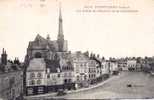 CPA Pithiviers (45, Loiret) Place Du Martroi Et Cathédrale. Commerces. Petite Animation, Vieille Voiture. 1919 - Pithiviers