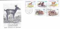 LESOTHO 1984 FDC Baby Animals 490-494 #984 - Animalez De Caza