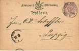 2363. Entero Postal ESSLINGEN (Wurttemberg) 1878  A Leipzig - Postal  Stationery