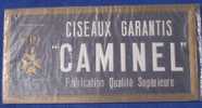 Publicité Cartonnée "CAMINEL" Ciseaux - Targhe Di Cartone