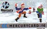 GB MERCURY CARD 1988 4£ NOEL GROSSE ENCOCHE RARE UT - Weihnachten