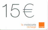 Recherge (mobicarte) 15 F - Mobicartes (recharges)