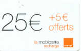 Recherge (mobicarte) 25 € - Mobicartes (recharges)