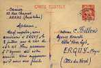 France Entier Postal Gandon 12c Obl Du 25-6-1953 à Arras Pour Erquy Cotes D'Armor Bretagne ... - 1945-54 Marianne (Gandon)