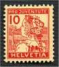 SWITZERLAND PRO JUVENTUTE 10 Cents 1915 NEVER HINGED! - Ongebruikt