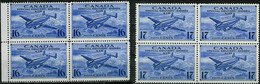 CANADA..1942..Michel # 233-234...MLH... BLOCKs Of FOUR...MiCV - 36 Euro. - Nuevos