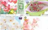 JAPON JAPAN LOT 4 CARTES CARDSFLEURS FLOWERS DIFFERENTS - Collezioni