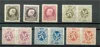 BELGIUM SMALL GROUP WITH TETE BECHE STAMPS + HIGH VALUES LIGHT HINGED! - Verzamelingen