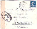 Enveloppe Avec Courier Et Sensure Militaire - Storia Postale