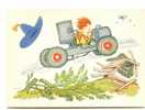 Cpm Russe Enfant Sur Tracteur ( Dessin ) - Tractors