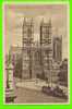 LONDON, UK - WESTMINSTER ABBEY AND VICTORIA TOWER -  ANIMATED OLD BUSSES - TRAVEL IN 1925 - - Westminster Abbey