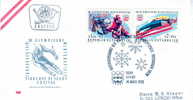 HOCKEY SUR GLACE FDC AUTICHE 1976 JEUX OLYMPIQUES D'INNSBRUCK  SAUT A SKI ET HOCKEY SUR GLACE - Hiver 1976: Innsbruck