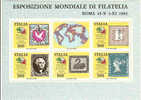 Bloc Exposition Mondiale De Philatélie 1985 à Rome Thème Timbres Sur Timbres. - Other & Unclassified