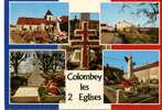 52 - COLOMBEY - 5vues En Une Carte - Tombe Général De Gaulle - Colombey Les Deux Eglises
