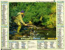 Calendrier-Almanach, 1989, Illustrations SCENES DE PECHE Et CHASSE. Avec Poster Central De MADONNA (OLLIER). - Formato Grande : 1981-90