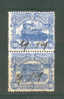 Paire Timbres Chemin De Fer Cachet De FORTUNE 1919 Griffe LEIGNON Bleu --  3/103 - Autres & Non Classés