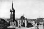 OBERNAI  -  Place De La République Et La Mairie    (carte Noir Et Blanc Des Années 50) - Obernai