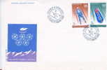 LUGE ET BOBSLEIGH FDC ROUMANIE 1987 JEUX OLYMPIQUES DE CALGARY - Inverno