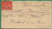 Semeuse 199 Seul / Petite Lettre CAD Du ?-01-1930 De Paris Pour Montreuil Sous Bois - Obl Mécanique 5 Lignes Ondulée - 1903-60 Semeuse Lignée