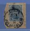 141 Op Fragment Met Stempel CALAIS / PAS DE CALAIS (Franse Stempel Op Belgisch Zegel) - 1915-1920 Alberto I