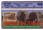 AUSTRIA - Elephant - Elefant - Elefante – Elefants - Elefantes- Elephants - Uganda Stamp With Panda Logo -  WWF - Dschungel