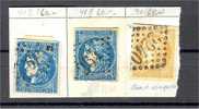 3 TIMBRES BORDEAUX: 2x  20 Centimes, 1x 10 Centimes, Tous Obl. - 1870 Uitgave Van Bordeaux