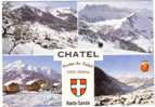 CPSM - Chatel - Portes Du Soleil - Multivues + Blason - Coul - Ann70 - - Châtel