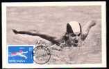 Romania 1964 Very Rare Maximum Card With Natation. - Swimming