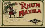 Etiquette "RHUM MAZILA" - Rhum